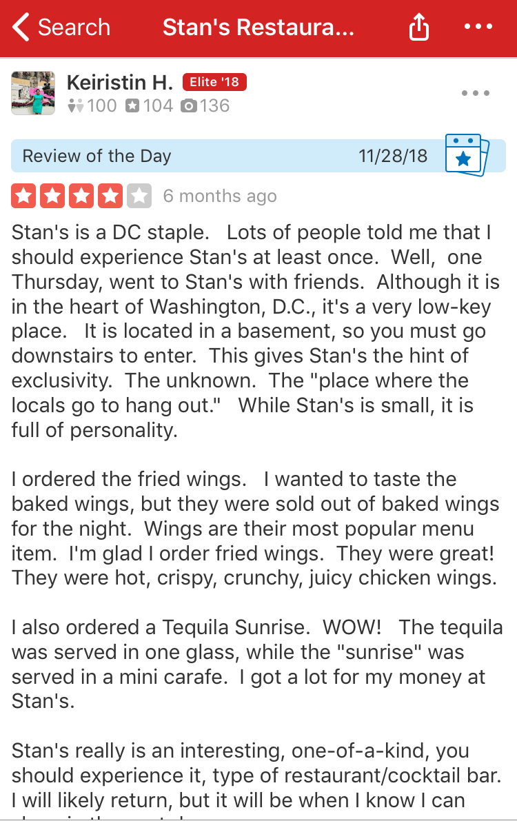 Yelp Review of the Day